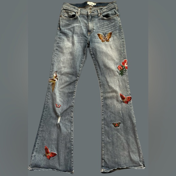 Mm Vintage Denim - Vintage Flare Embroidered Jeans